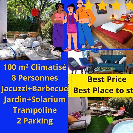 Villa Cool Mediterranean Life 8 People Jacuzzi Barbecue Gametrampoline 2 Parking Béziers Exterior foto